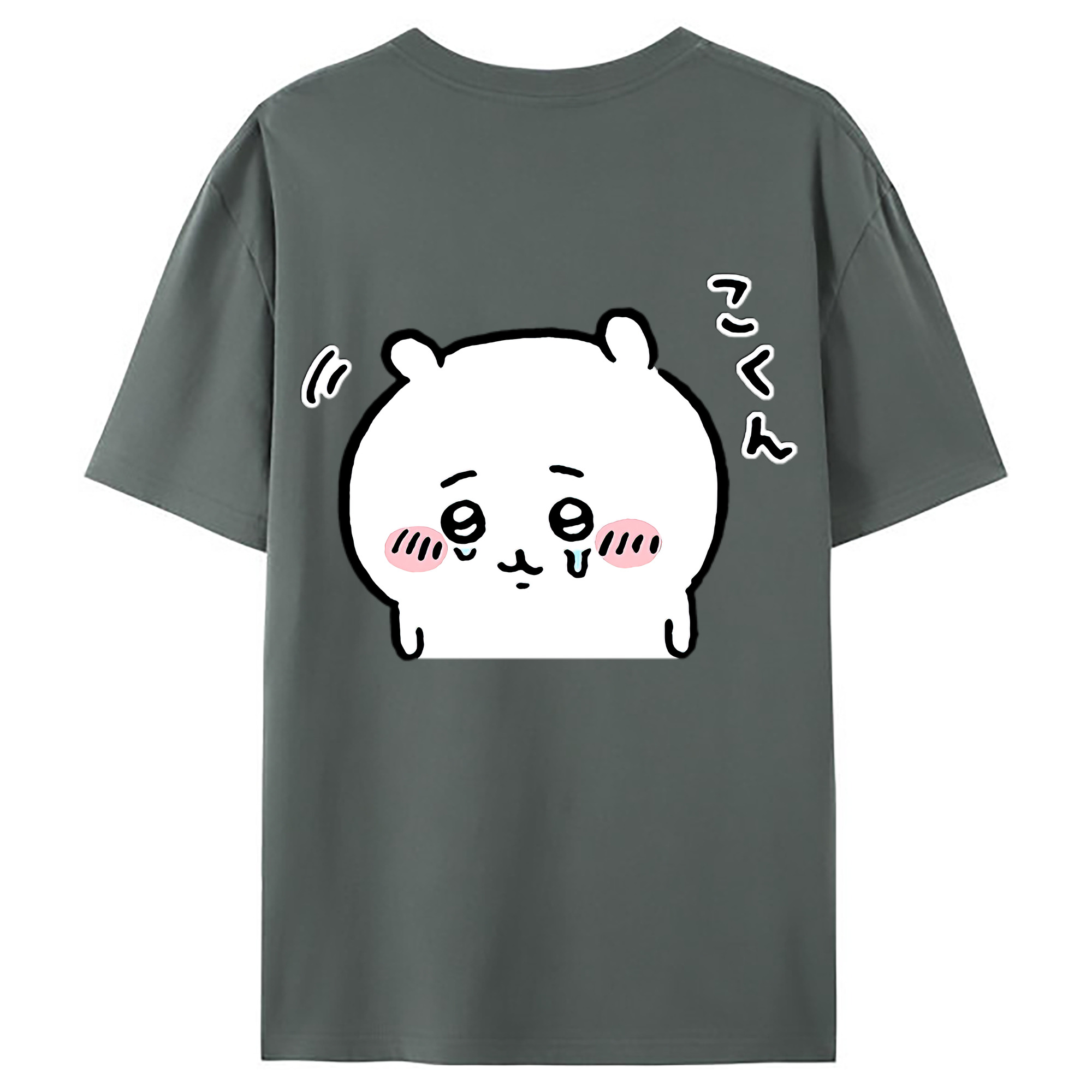 （画像用） ちいかわ ちいかわ Chii-kawa chiikawa 綿100％ メンズ半袖Tシャツ（バックプリント） 通気性